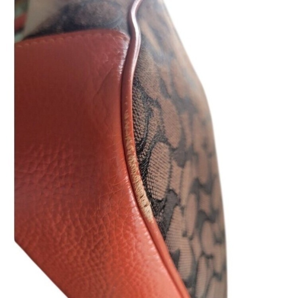 Coach Lonnie In Signature Jacquard Women's Brown Orange Monogram C8306 - Picture 12 of 14